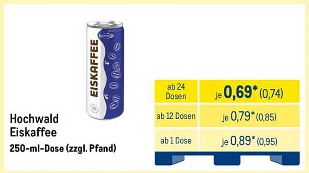 Hochwald Eiskaffee 250-ml-Dose (zzgl. Pfand)
