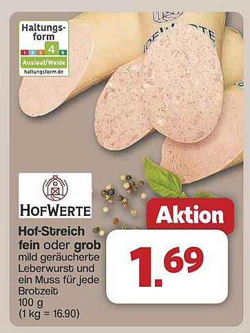 Hof-Streich fein oder grob - mild geräucherte Leberwurst