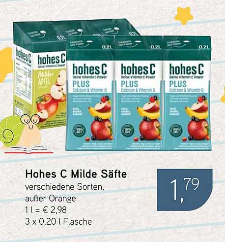 Hohes C Milde Säfte - verschiedene Sorten, außer Orange