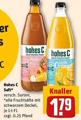 Hohes C Saft – Deine Vitamine Power in verschiedenen Sorten