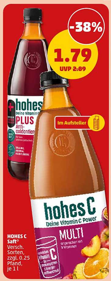 HOHES C Saft - MULTI und PLUS - 38% rabattiert!