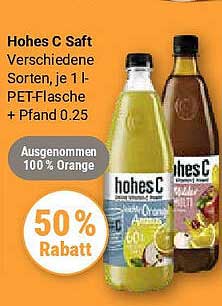Hohes C Saft Verschiedene Sorten, je 1 L-PET-Flasche + Pfand 0.25
