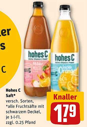 Hohes C Saft – Verschiedene Sorten