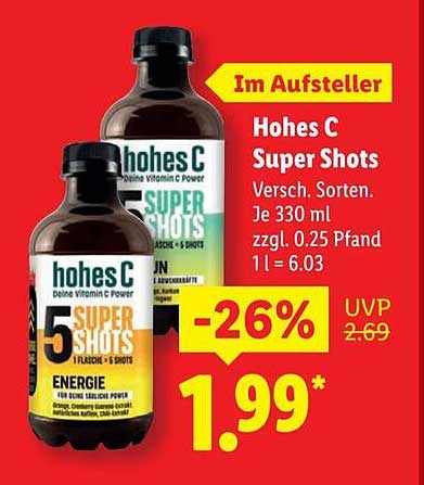 Hohes C Super Shots 5 x 330 ml