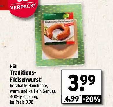 Höll Traditions-Fleischwurst 400-g-Packung
