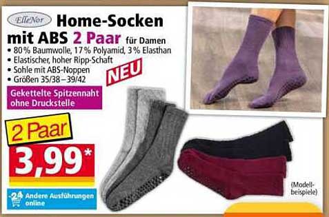 Home-Socken mit ABS 2 Paar für Damen