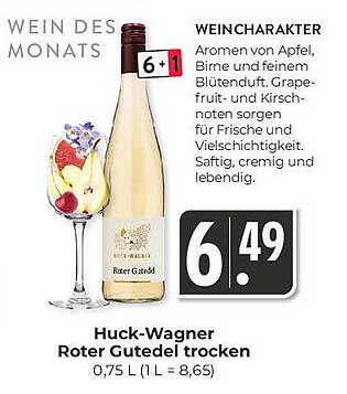 Huck-Wagner Roter Gutedel trocken 0,75 L - Wein des Monats
