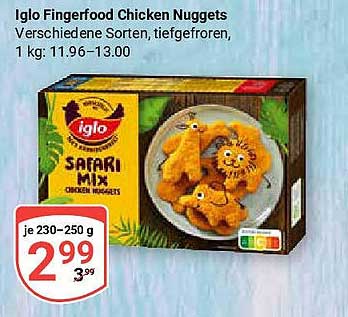 Iglo Fingerfood Chicken Nuggets, Safari Mix