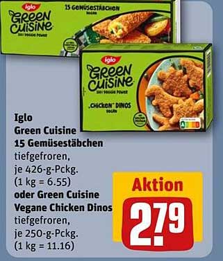 Iglo Green Cuisine 15 Gemüsestäbchen oder Vegane Chicken Dinos