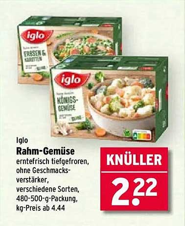 Iglo Rahm-Gemüse, 480-500 g-Packung, verschiedene Sorten
