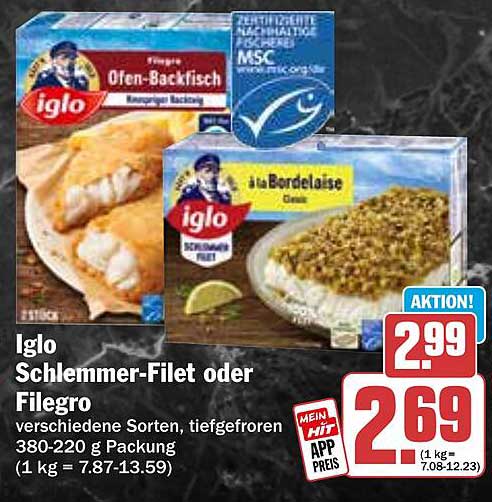 Iglo Schlemmer-Filet oder Filegro - Verschiedene Sorten, tiefgefroren