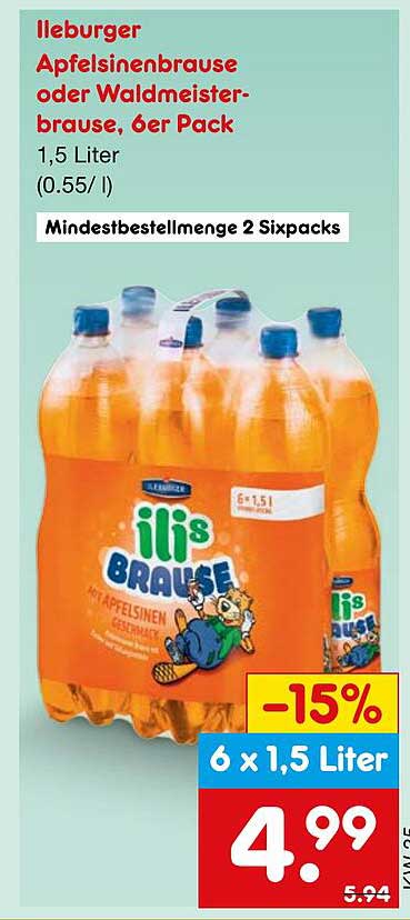 ilsburger Apfelsinenbrause oder Waldmeisterbrause, 6er Pack