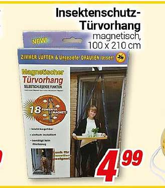 Insektenschutz-Türvorhang magnetisch, 100 x 210 cm