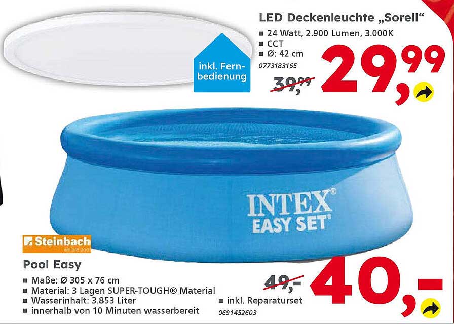 INTEX EASY SET Pool 305 x 76 cm inkl. Reparaturset