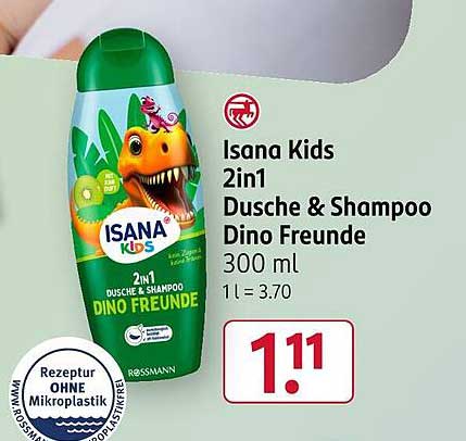 Isana Kids 2in1 Dusche & Shampoo Dino Freunde 300 ml