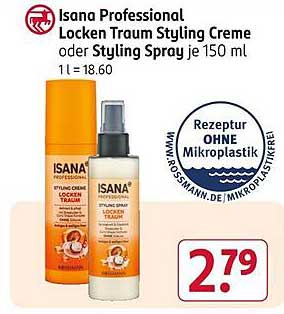 Isana Professional Locken Traum Styling Creme oder Styling Spray je 150 ml