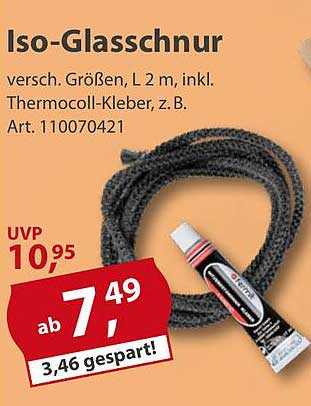 Iso-Glasschnur 2 m inkl. Thermocoll-Kleber