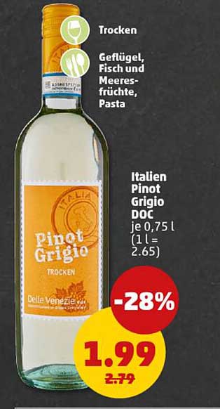 Italien Pinot Grigio DOC je 0,75 l