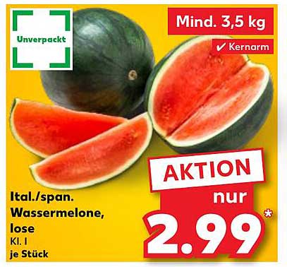 Ital./span. Wassermelone, lose, Kl. I je Stück