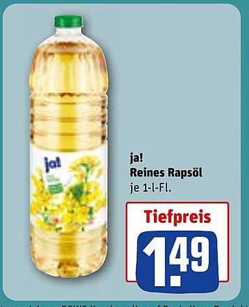 ja! Reines Rapsöl je 1-L-Fl.