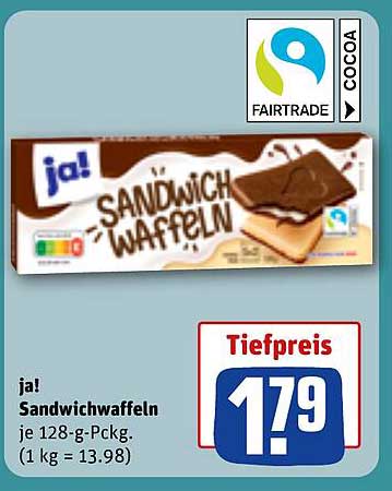 ja! Sandwichwaffeln je 128-g-Pckg.