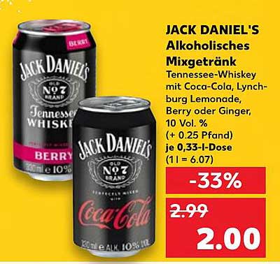 JACK DANIEL'S Alkohoholisches Mixgetränk