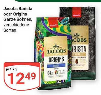 Jacobs Barista oder Origins Ganze Bohnen, verschiedene Sorten