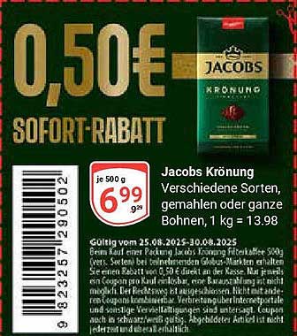 Jacobs Krönung – verschiedene Sorten, gemahlen oder ganze Bohnen