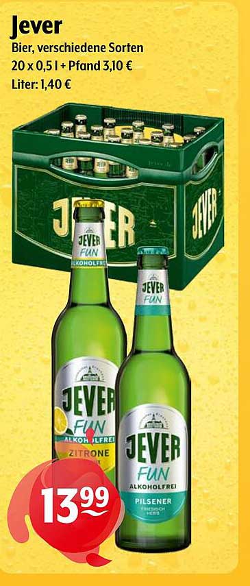 Jever Bier, verschiedene Sorten 20 x 0,5 l - Alkoholfrei