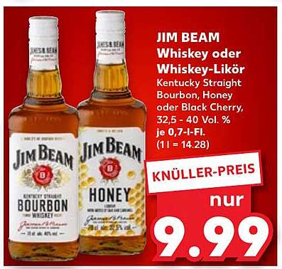 JIM BEAM Whiskey oder Whiskey-Likör - Kentucky Straight Bourbon, Honey oder Black Cherry