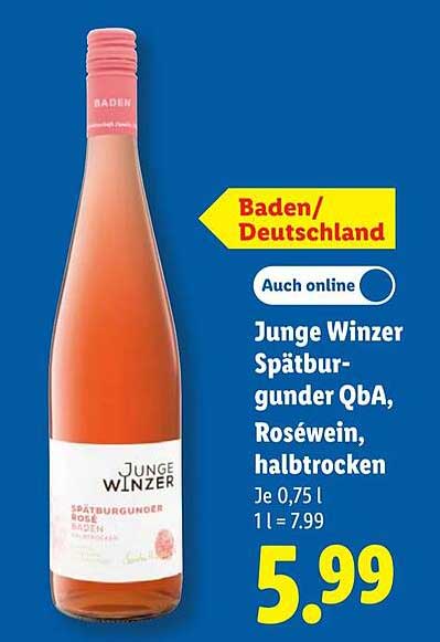Junge Winzer Spätburgunder QbA, Roséwein, halbtrocken