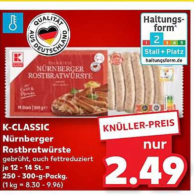 K-CLASSIC Nürnberger Rostbratwürste