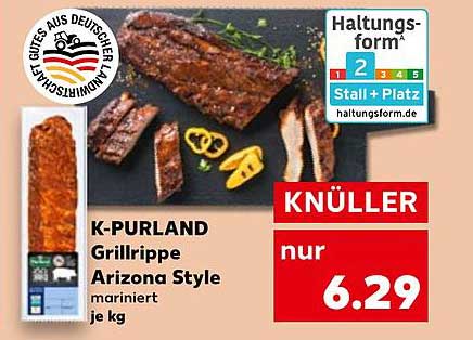 K-PURLAND Grillrippe Arizona Style, mariniert je kg