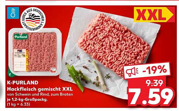 K-PURLAND Hackfleisch gemischt XXL