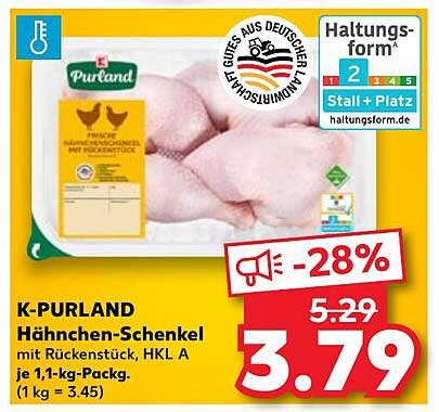 K-PURLAND Hähnchen-Schinken mit Rückenstück, HKL A
