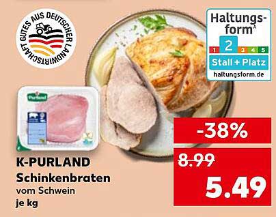 K-PURLAND Schinkenbraten vom Schwein je kg