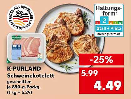 K-PURLAND Schweinekotelett – 25 % Rabatt!