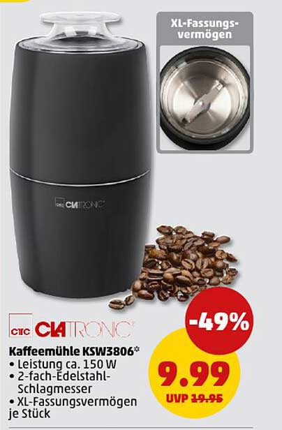 Kaffeemühle KSW3806 von Clatronic - 49% reduziert!