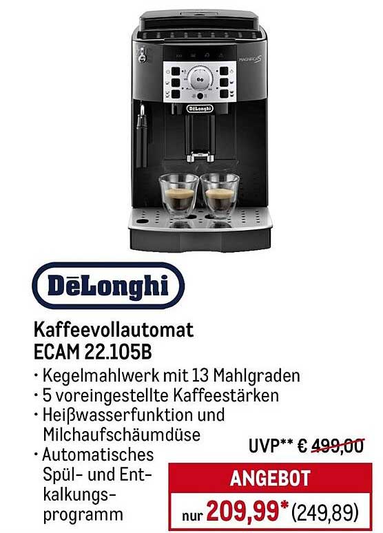 Kaffeevollautomat ECAM 22.105B von DeLonghi