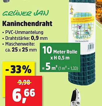 Kaninchendraht - 10 Meter Rolle x H 0,5 m