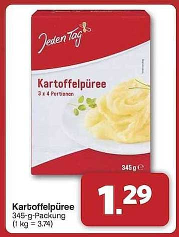 Kartoffelpüree 345-g-Packung von Jeden Tag