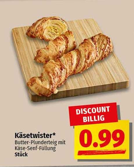 Käsetwister* - Butter-Plunderteig mit Käse-Senf-Füllung