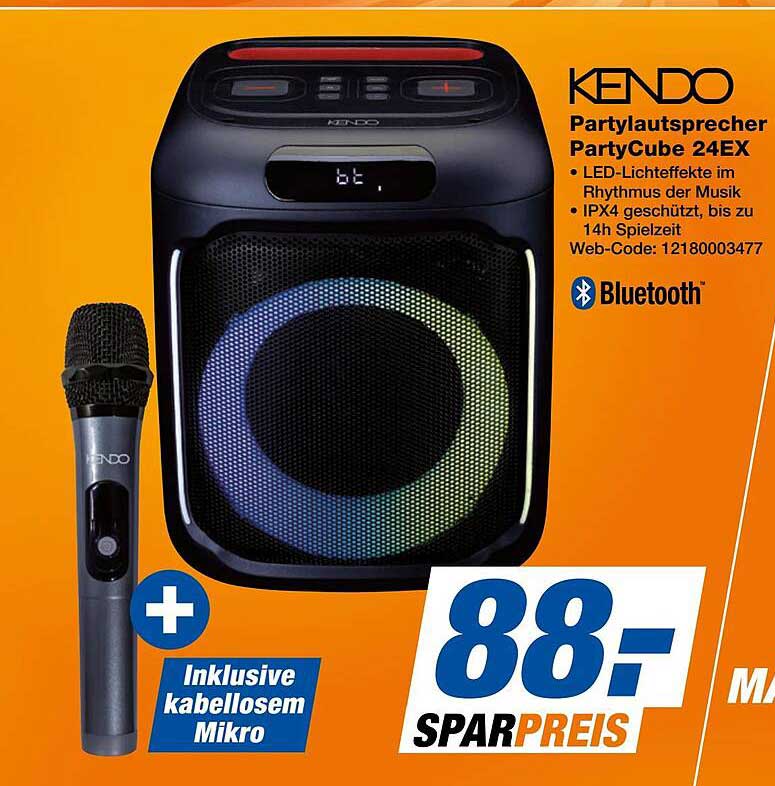 KENDO Partylautsprecher PartyCube 24EX