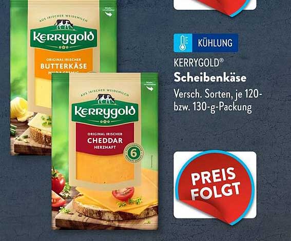 Kerrygold Scheibenkäse - Verschiedene Sorten, je 120-bzw. 130-g-Packung