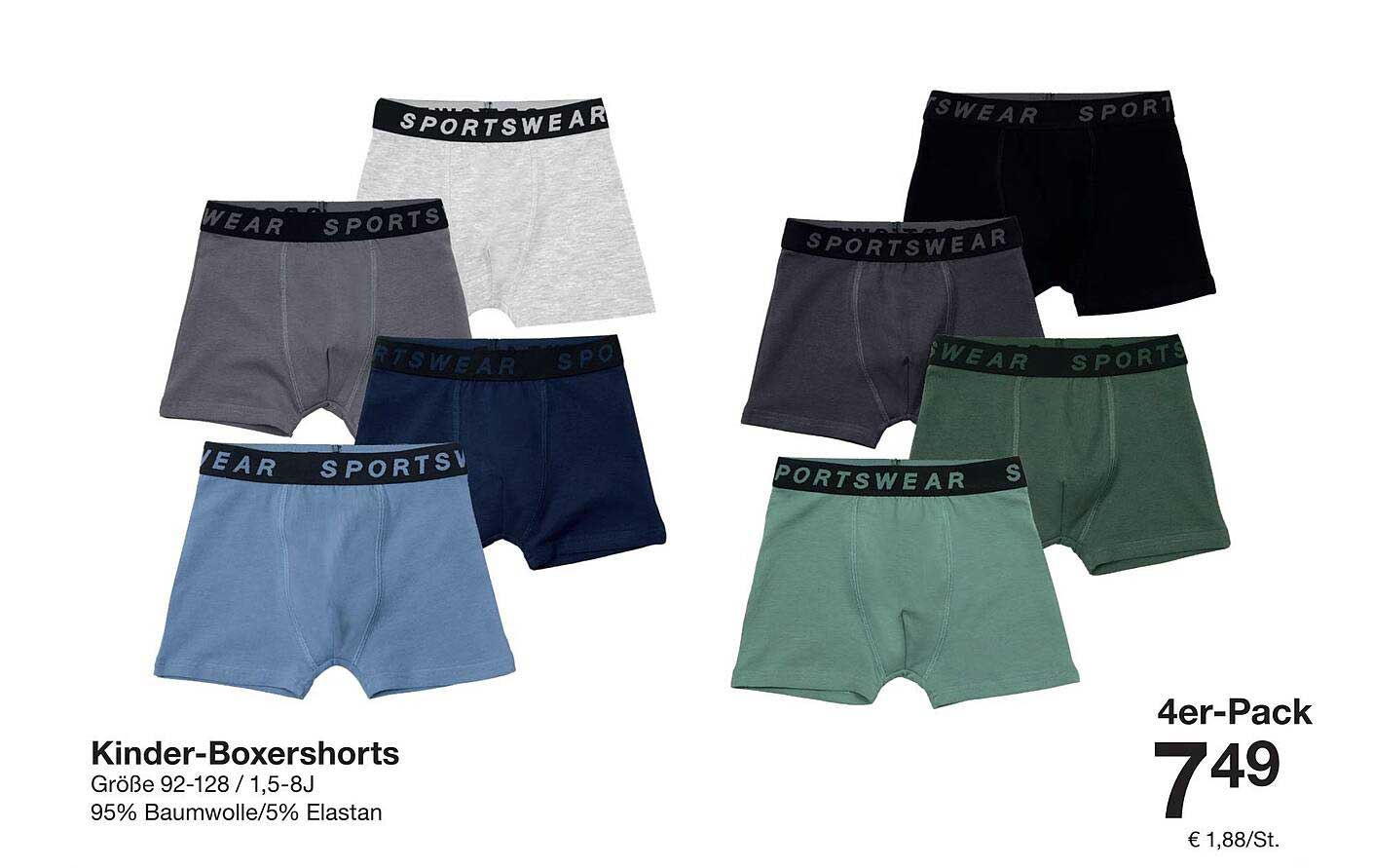 Kinder-Boxershorts 4er-Pack
