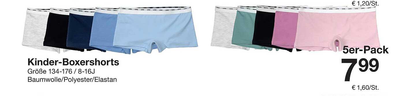 Kinder-Boxershorts 5er-Pack