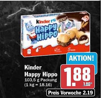 Kinder Happy Hippo 103,5 g Packung