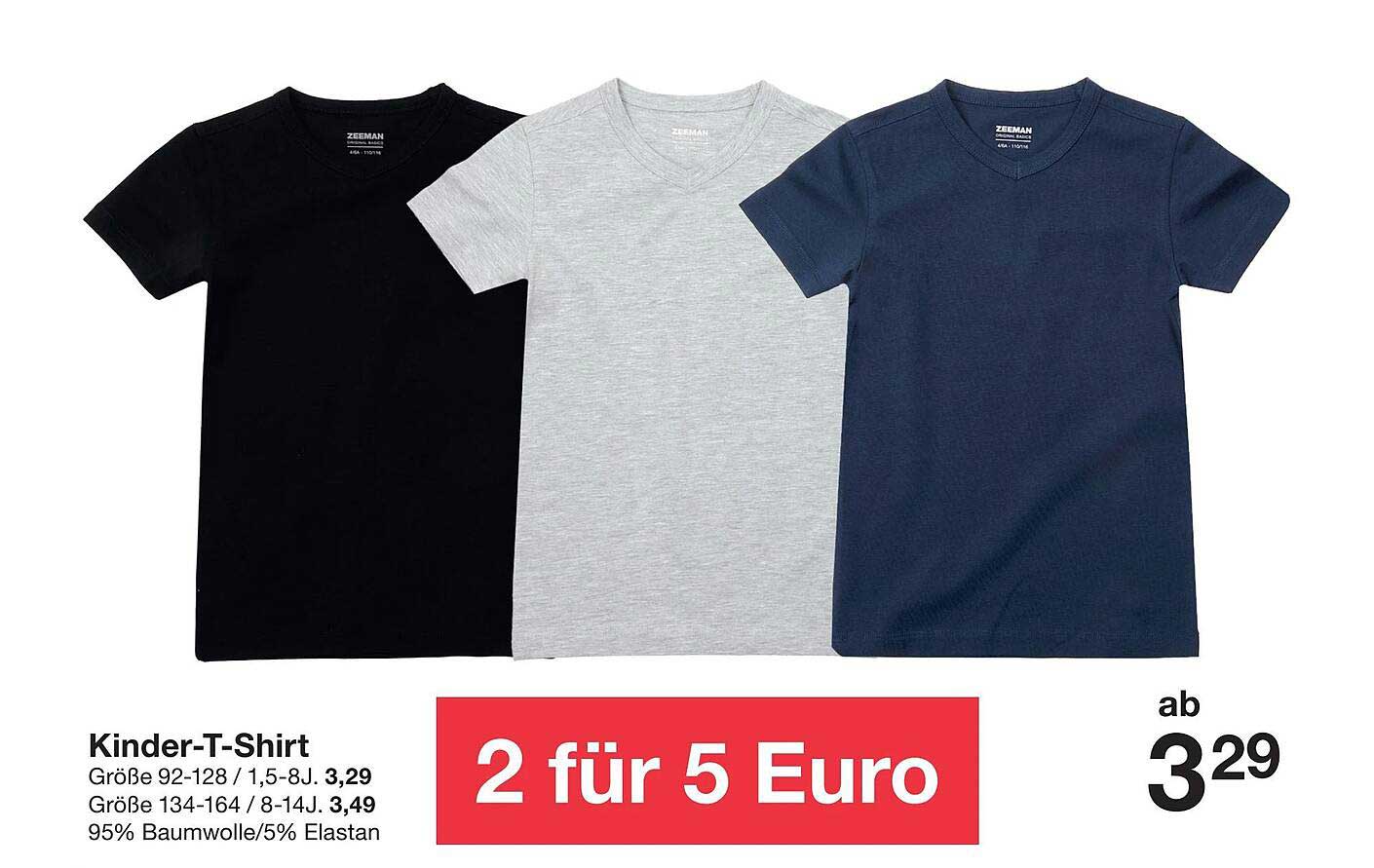 Kinder-T-Shirt 2 für 5 Euro