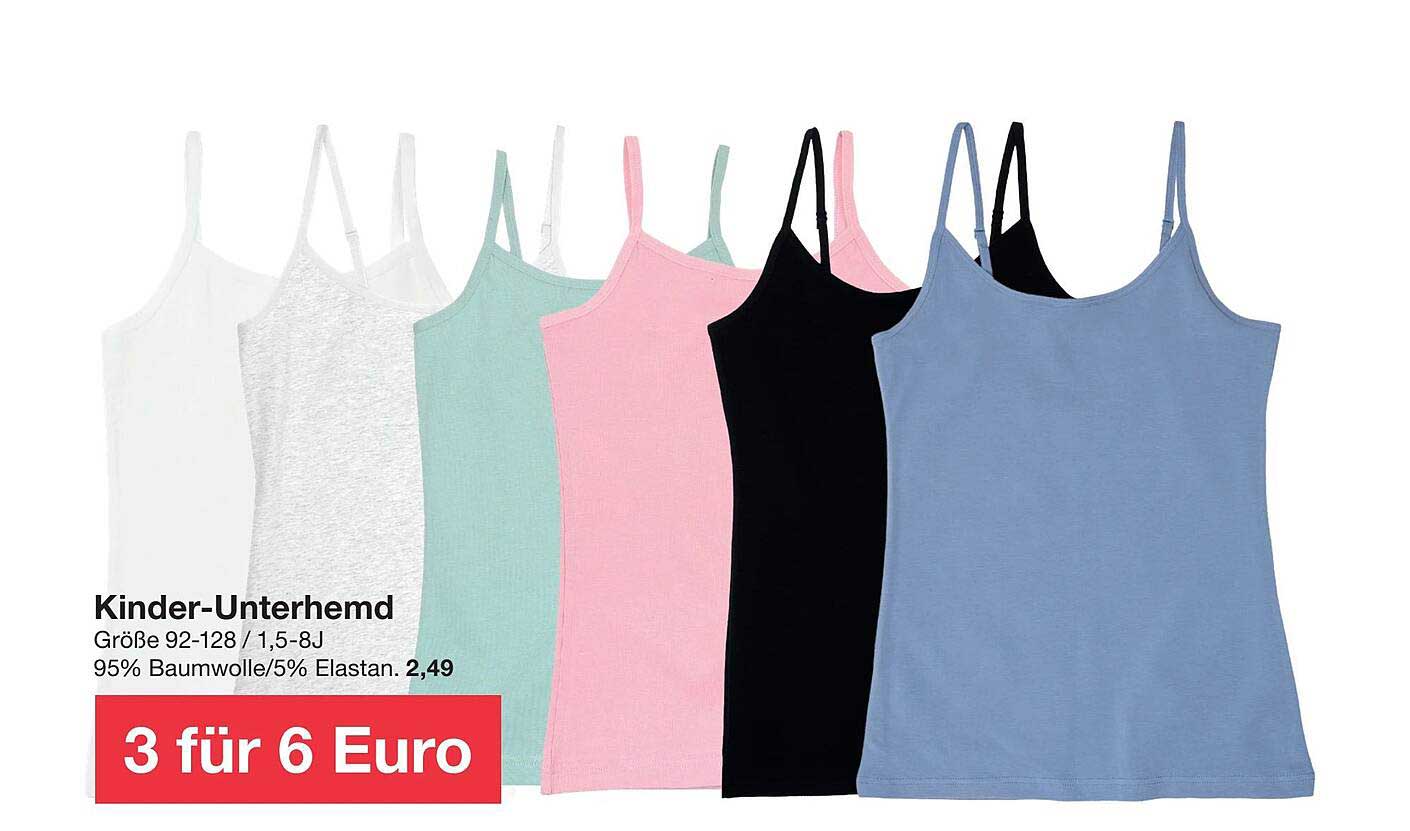 Kinder-Unterhemd – 3 für 6 Euro