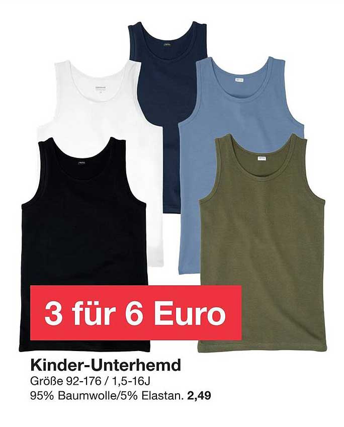 Kinder-Unterhemd - 3 für 6 Euro